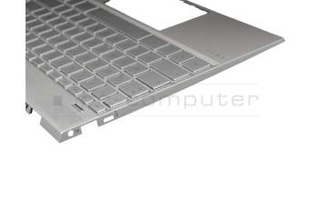 NSK-XBQBW original HP keyboard incl. topcase DE (german) silver/silver with backlight