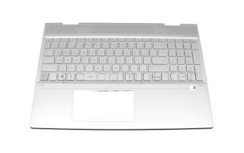 NSK-XR3BW original HP keyboard incl. topcase DE (german) silver/silver with backlight (DIS)
