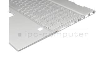 NSK-XR3BW original HP keyboard incl. topcase DE (german) silver/silver with backlight (DIS)