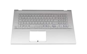 PK131D53A11 original Asus keyboard incl. topcase DE (german) silver/silver with backlight