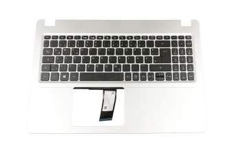 PK132CE1A11 original Acer keyboard incl. topcase DE (german) black/silver with backlight