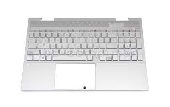 PK132UR3A11 original Compal keyboard incl. topcase DE (german) silver/silver with backlight (UMA)