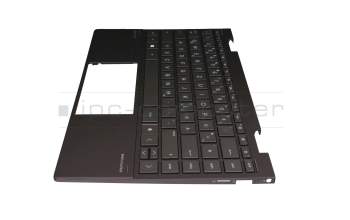 PK132V61C11 original HP keyboard incl. topcase DE (german) black/black with backlight