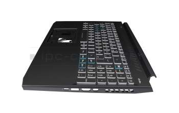 PK1333H1A13 original Acer keyboard incl. topcase DE (german) black/white/black with backlight (Connection cable 29 mm)