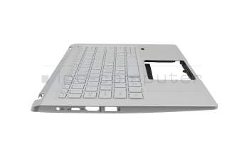 PK1334G1G00 original Acer keyboard incl. topcase US (english) silver/silver with backlight