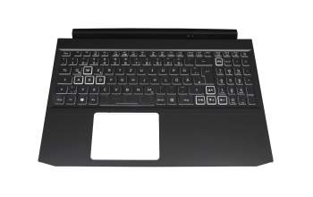 PK133AU130 original Acer keyboard incl. topcase DE (german) black/white/black with backlight