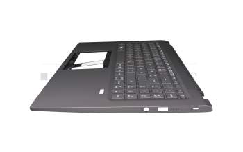 PK133KD1A13 original Compal keyboard incl. topcase DE (german) grey/grey with backlight
