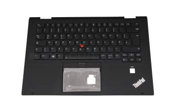 RVWV-85UK original Lenovo keyboard incl. topcase DE (german) black/black with backlight and mouse-stick