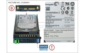 Fujitsu HD SATA 6G 500GB 7.2K HOT PLUG 2.5\' BC for Fujitsu Primergy RX2520 M1