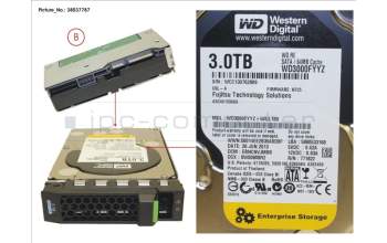Fujitsu HD SATA 6G 3TB 7.2K HOT PL 3.5\'\' BC for Fujitsu Primergy RX2540 M1