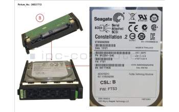 Fujitsu HD SAS 6G 500GB 7.2K HOT PL 2.5\' BC for Fujitsu Primergy RX4770 M2