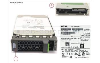 Fujitsu HD SATA 6G 12TB 7.2K 512E HOT PL 3.5\' BC for Fujitsu Primergy RX2510 M2