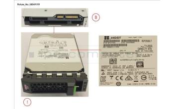 Fujitsu HD SATA 6G 8TB 7.2K 512E HOT PL 3.5\' BC for Fujitsu Primergy RX2520 M1