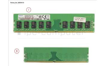 Fujitsu 4GB (1X4GB) 1RX8 DDR4-2400 U ECC for Fujitsu Primergy RX1330 M3