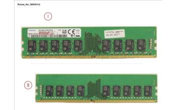 Fujitsu 16GB (1X16GB) 2RX8 DDR4-2400 U ECC for Fujitsu Primergy TX1330 M3