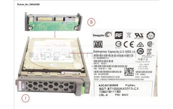 Fujitsu HD SATA 6G 1TB 7.2K 512E HOT PL 2.5\' BC for Fujitsu Primergy CX2550 M2