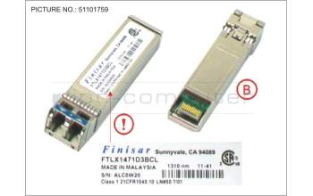 Fujitsu SFP+ MODULE SINGLE MODE FIBER 10GBE LR for Fujitsu PrimeQuest 2800E3