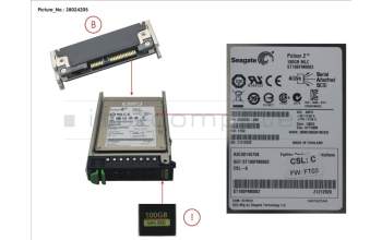 Fujitsu SSD SAS 6G 100GB MLC HOT PL 2.5\' EP PERF for Fujitsu Primergy RX300 S8
