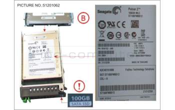 Fujitsu SSD SATA 6G 100GB MLC HOT P 2.5\' EP MAIN for Fujitsu Primergy RX300 S8