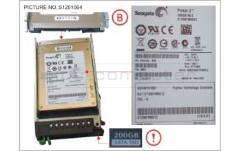 Fujitsu SSD SATA 6G 200GB MLC HOT P 2.5\' EP MAIN for Fujitsu Primergy RX300 S8