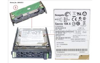Fujitsu HD SAS 6G 300GB 10K HOT PL 2.5\' EP for Fujitsu Primergy CX2550 M2
