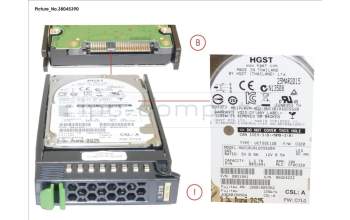Fujitsu HD SAS 12G 1.2TB 10K 512N HOT PL 2.5\' EP for Fujitsu Primergy RX300 S8
