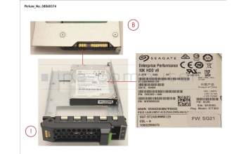 Fujitsu HD SAS 12G 2.4TB 10K 512E HOT PL 3.5\' EP for Fujitsu Primergy RX1330 M3