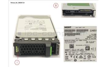Fujitsu HD SAS 12G 12TB 7.2K 512E HOT PL 3.5\' BC for Fujitsu Primergy RX2510 M2