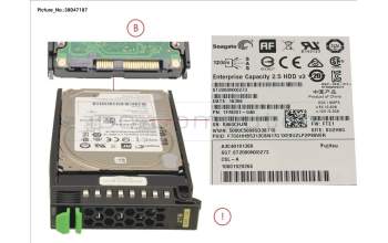 Fujitsu HD SAS 12G 2TB 7.2K 512E HOT PL 2.5\' BC for Fujitsu Primergy RX2520 M1