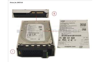 Fujitsu Fujitsu HD SAS 12G 4TB 7.2K HOT PL 3.5 BC for Fujitsu Primergy TX1330 M4