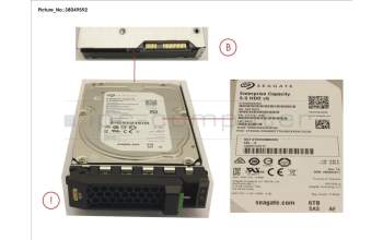 Fujitsu Fujitsu HD SAS 12G 6TB 7.2K 512e 3.5 H-P BC for Fujitsu Primergy RX2530 M4