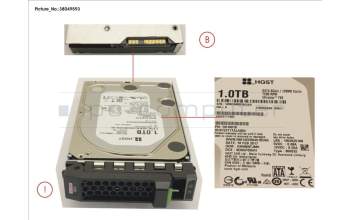 Fujitsu Fujitsu HD SATA 6G 1TB 7.2K HOT PL 3.5\" BC for Fujitsu Primergy RX2530 M4