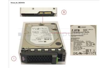 Fujitsu Fujitsu HD SATA 6G 2TB 7.2K HOT PL 3.5\" BC for Fujitsu Primergy RX1330 M3