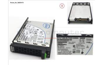 Fujitsu SSD PCIE3 500GB READ-INT. 2.5\' H-P LP for Fujitsu Primergy RX2530 M4