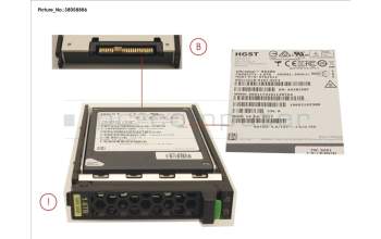Fujitsu SSD SAS 12G 1.6TB MIXED-USE 2.5\' H-P EP for Fujitsu Primergy RX2530 M4