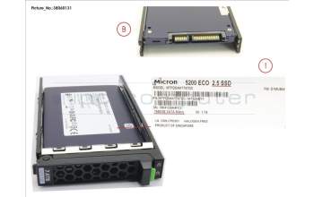 Fujitsu SSD SATA 6G 7.68TB READ-INT. 2.5\' H-P EP for Fujitsu Primergy TX1320 M3