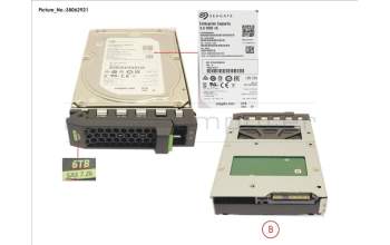 Fujitsu HD SAS 12G 6TB 7.2K 512E HOT PL 3.5\' BC for Fujitsu Primergy RX2530 M4