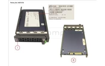 Fujitsu SSD SATA 6G 3.84TB READ-INT. 2.5\' H-P EP for Fujitsu Primergy BX2560 M2