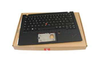 SN20W73843 original Lenovo keyboard incl. topcase FR (french) black/black with backlight and mouse-stick