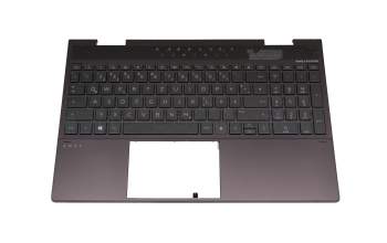TD15FR original HP keyboard incl. topcase DE (german) black/black with backlight (Nightfall Black)