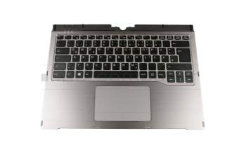 TM-02845-002 original Fujitsu keyboard incl. topcase DE (german) black/silver with backlight