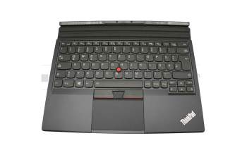 TP00082k1 original Lenovo keyboard incl. topcase DE (german) black/black with backlight and mouse-stick