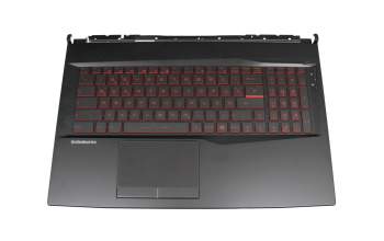 V143422KK1 original Sunrex keyboard incl. topcase DE (german) black/black with backlight Red backlight