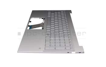 V194546BS1 original Sunrex keyboard incl. topcase DE (german) silver/silver with backlight