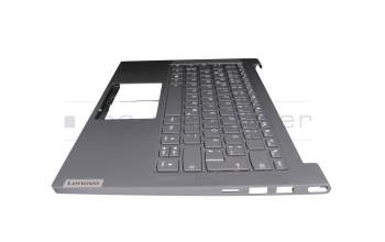 WDFB4BLS5TALV5018R00653 original Lenovo keyboard incl. topcase DE (german) grey/grey with backlight