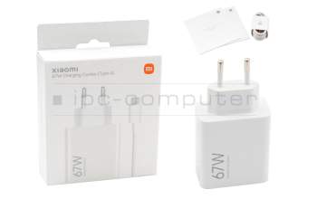 Xiaomi Mi A2 Lite original USB-C AC-adapter 67.0 Watt EU Wallplug white (Charging Combo Type-A)