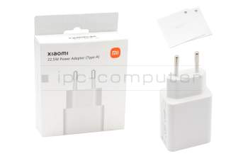 Xiaomi Poco X3 original USB AC-adapter 22.5 Watt EU Wallplug white (Charging Combo Type A) (Cable not included)