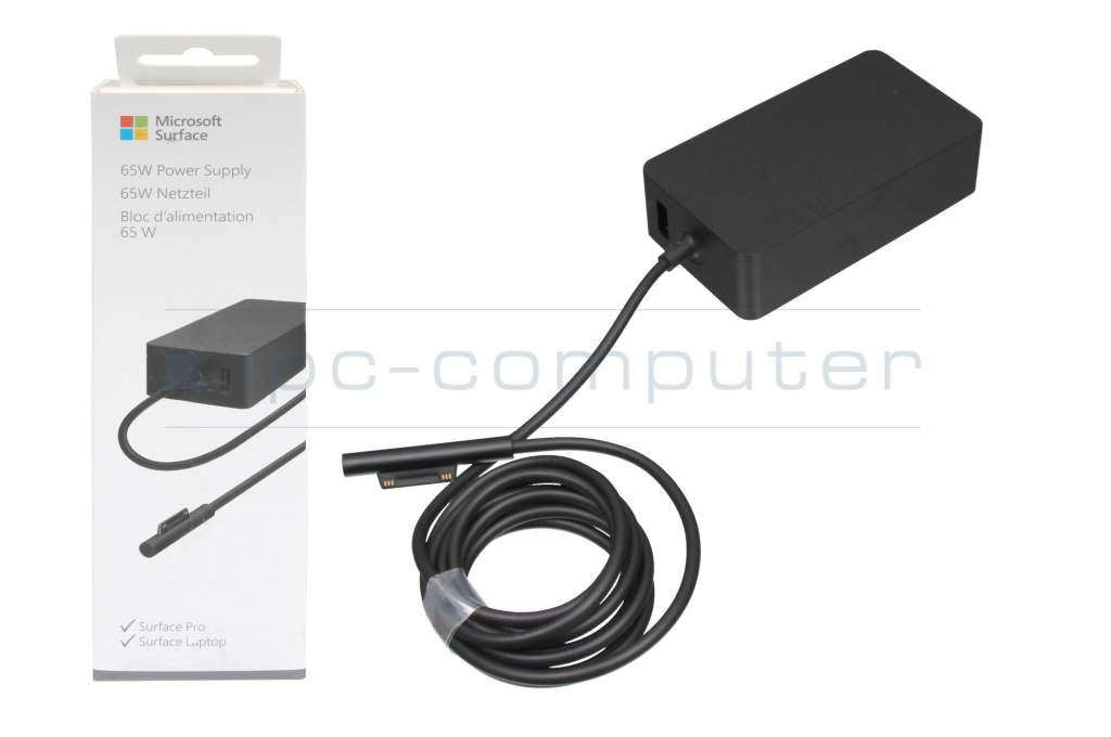 AC-adapter 65 Watt rounded (incl. USB connector) original for Microsoft  Surface Laptop 5