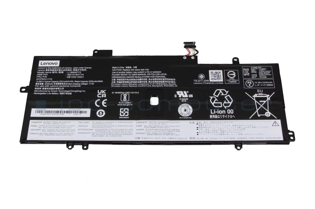 Lenovo ThinkPad X1 Carbon 7th Gen (20QD/20QE) original Battery 51Wh -  