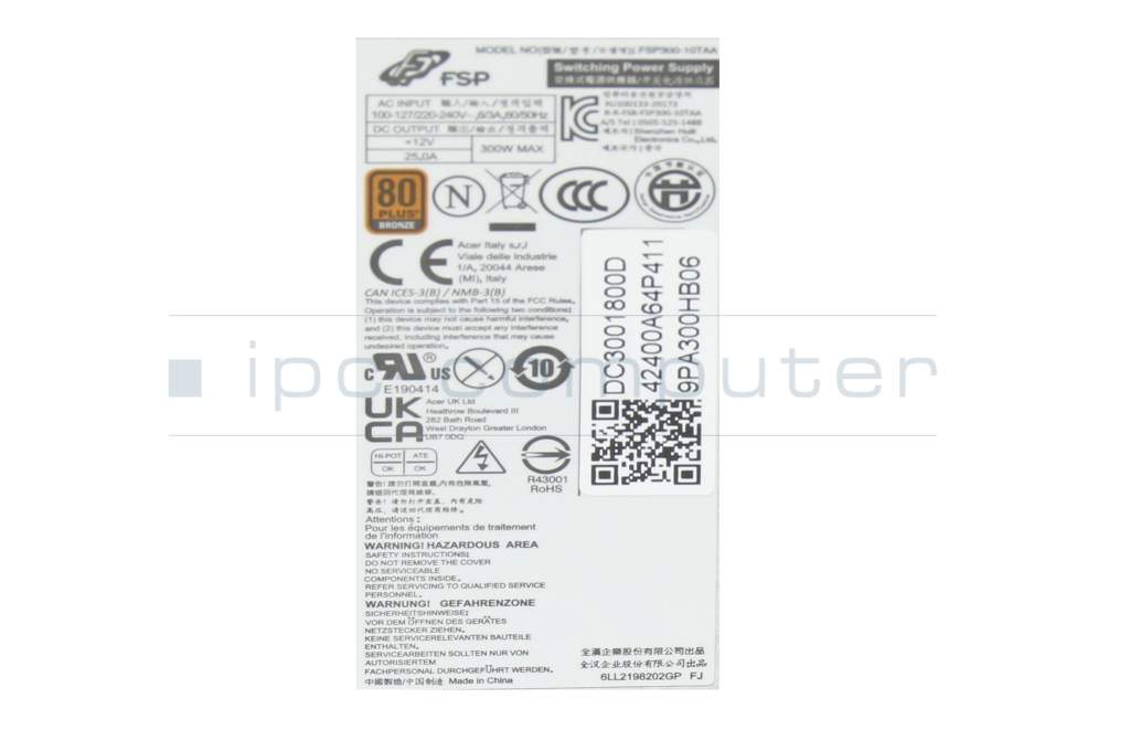 Alimentatore FSP FSP300-10TAA 300W TFX Per Acer Desktop | PA-2301-3 | Come Nuovo